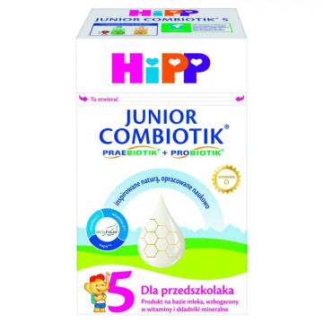 HiPP 5 Junior Combiotik, produkt na bazie mleka dla przedszkolaka, powyżej 2. roku życia, 550 g