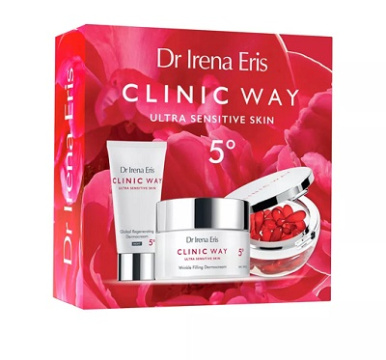 Dr Irena Eris Clinic Way Ultra Sensitive Skin 5, krem na dzień 50 ml + krem na noc 30 ml + dermokapsułki rewitalizujące 30 kapsułek, 1 zestaw