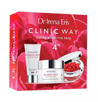 Dr Irena Eris Clinic Way Ultra Sensitive Skin 4, dermokrem modelujący owal twarzy SPF20 50 ml + dermokrem poprawiający gęstość skóry na noc(50 ml + dermokapsułki rewitalizujące 30 kapsułek, 1 zestaw