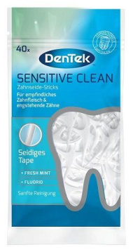 DenTek, Sensitive Clean, wykałaczki z nicią do zębów wrażliwych, 40 sztuk