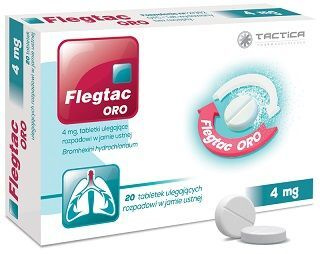 Flegtac ORO 4 mg, 20 tabletek ulegających rozpadowi w jamie ustnej
