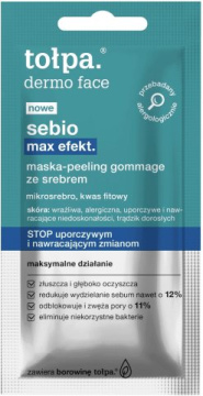 Tołpa Dermo Face Sebio, maska - peeling gommage ze srebrem, 8 ml