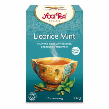 Yogi Tea, Licorice Mint, organiczna herbata ekologiczna, 17 torebek