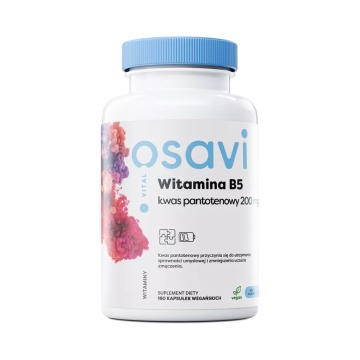 OSAVI, Witamina B5, kwas pantotenowy 200 mg, 180 kapsułek