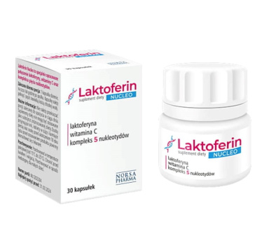 Laktoferin Nucleo - kompleks laktoferyny, witaminy C i 5 nukleotydów, 30 kapsułek