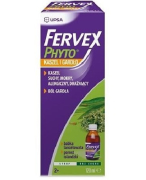 Fervex Phyto, kaszel i gardło, syrop, 120 ml