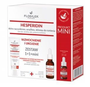 Flos-Lek Pharma, Hesperidin, krem wzmacniający naczynka, 50ml + koncentrat na naczynka, 30ml + peeling kwasowy na noc, 15ml