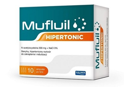 Mufluil Hipertonic, roztwór do zakrapiania i nebulizacji, 10 ampułek po 5 ml