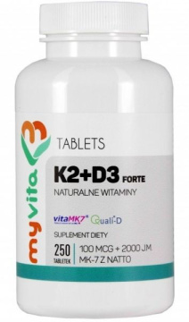 MyVita Witamina K2 forte MK-7 + D3, 250 tabletek