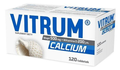 Vitrum Calcium, wapń + witamina D, 120 tabletek