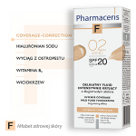 Pharmaceris F - delikatny fluid intensywnie kryjący o przedłużonej trwałości, SPF 20, SAND (02 - piaskowy) 30 ml