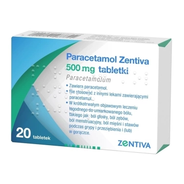 Paracetamol Zentiva 500 mg, 20 tabletek