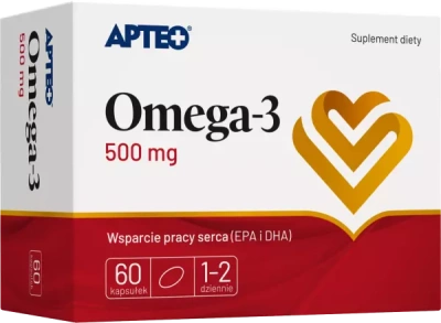 Apteo, Omega-3 500 mg, 60 kapsułek