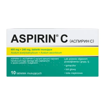 Aspirin C, 10 tabletek musujących, IMPORT RÓWNOLEGŁY, Inpharm