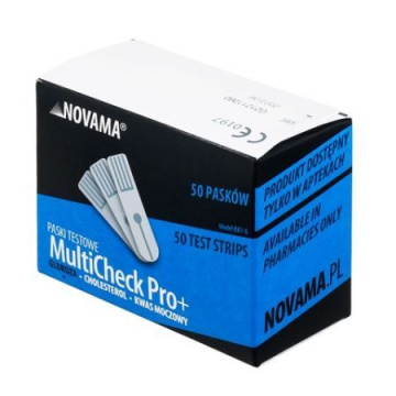Novama Multicheck Pro+ Glukoza, paski testowe, 50 sztuk
