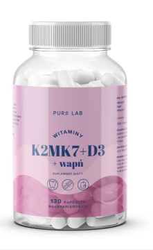 Pure Lab witaminy K2MK7 + D3+ Wapń, 130 kapsułek