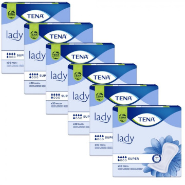 Specjalistyczne podpaski TENA Lady Super 6 x 30 szt (6-pack)