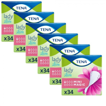 Specjalistyczne wkładki TENA Lady Slim Mini Magic 6 x 34 szt (6-pack)