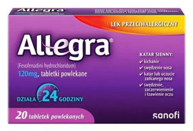 Allegra 120 mg, 20 tabletek