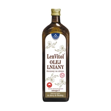 LenVitol, olej lniany budwigowy tłoczony na zimno, 1000 ml