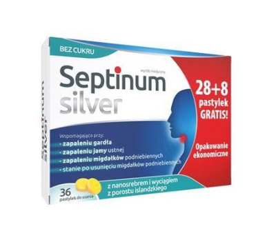 Septinum Silver, 36 pastylek do ssania