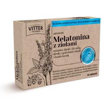 Melatonina z ziołami, 20 tabletek (Vitter Herbs)