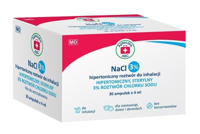 Sól fizjologiczna NaCl 3%, 30 ampułek po 4 ml (Apteczka ABC)