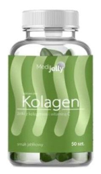 Medi Jelly, kolagen, żelki z kolagenem i witaminą C, smak jabłkowy, 50 sztuk