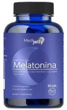 Medi Jelly, melatonina, żelki z melatoniną, smak malinowy, 35 sztuk