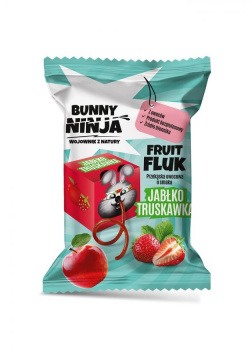 Bunny Ninja Fruit Fluk, przekąska owocowa o smaku jabłko - truskawka, 15 g