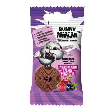 Bunny Ninja, przekąska owocowa o smaku jabłko, malina, porzeczka, 15 g