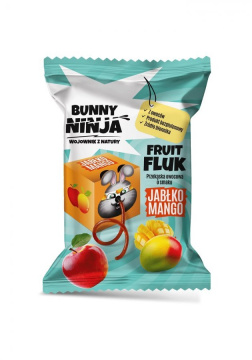 Bunny Ninja Fruit Fluk, przekąska owocowa o smaku jabłko - mango, 15 g