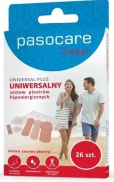 Pasocare Universal Plus Zestaw uniwersalny plastrów hipoalergicznych, 26 sztuk