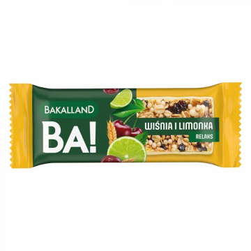 Bakalland BA! Baton zbożowy Relaks 38 g (Wiśnia i limonka)