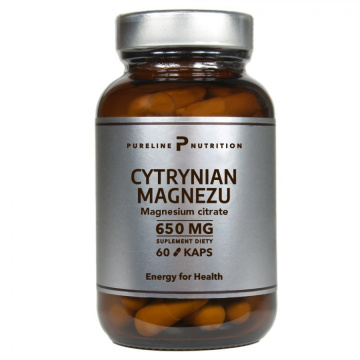 Pureline Nutrition Cytrynian Magnezu 650 mg, 60 kapsułek