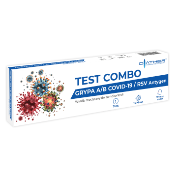Diather Test COMBO GRYPA A+B/COVID-19/RSV Antygen, 1 sztuka