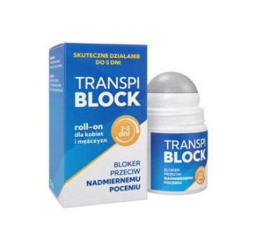 Transpiblock, roll-on bloker przeciw nadmiernemu poceniu dla kobiet i mężczyzn, 50 ml