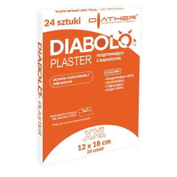 DIABOLO plaster rozgrzewający z kapsaicyną, 24 sztuki