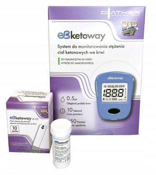 eBKetoway Zestaw do pomiaru stężenia ciał ketonowych / aparat + paski