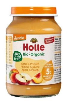 Holle, jabłko-brzoskwinia, Bio, po 5 miesiącu, 190 g