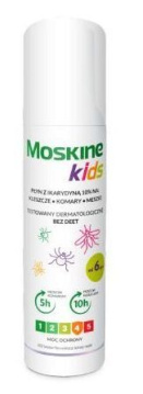 Moskine Kids, spray na komary, komary tropikalne, kleszcze, meszki, ikarydyna 10%, moc 4, 80ml