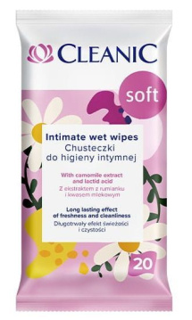 Cleanic Soft, chusteczki do higieny intymnej, 20 sztuk