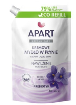 Apart, mydło w płynie kremowe, fiołek, eco-refill, 400ml