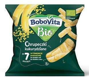 BoboVita Bio, chrupeczki kukurydziane wyśmienicie bananowe, po 7 miesiącu, 20g