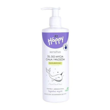 Bella Baby Happy Sensitive, żel emolientowy do mycia ciała i włosów, po 1 miesiącu życia, 400ml