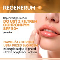 Regenerum, regeneracyjne serum do ust z filtrem ochronnym SPF 50+ (pomadka) 5 g