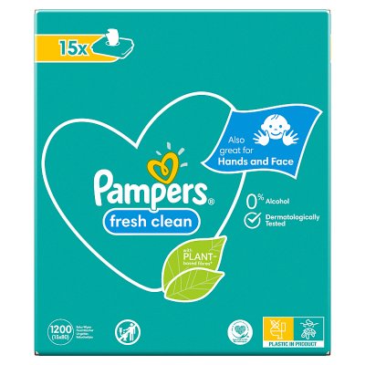 Pampers chusteczki nawilżane Fresh Clean 15 x 80 szt (15-pack)