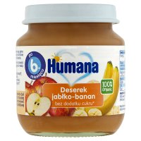 Humana 100% Organic Deserek,jabłko-banan, 125 g