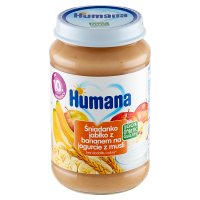 Humana 100% Organic, śniadanko jabłko z bananem na jogurcie z musli, po 10 miesiącu życia, 190g
