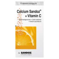 Calcium-Sandoz + Vitamin C (smak pomarańczowy), 10 tabletek
